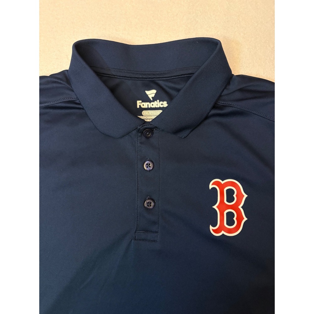 Fanatics Boston Red Sox MLB Polo Shirt Mens 2XL Navy Blue Performance Top